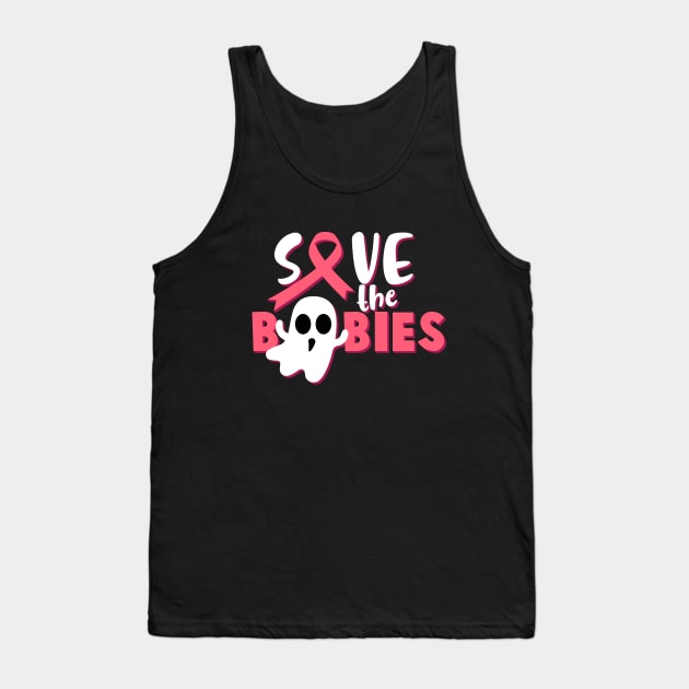 Womens Save The Boobies Breast Cancer Awareness Pink October Tank Top by stuffbyjlim